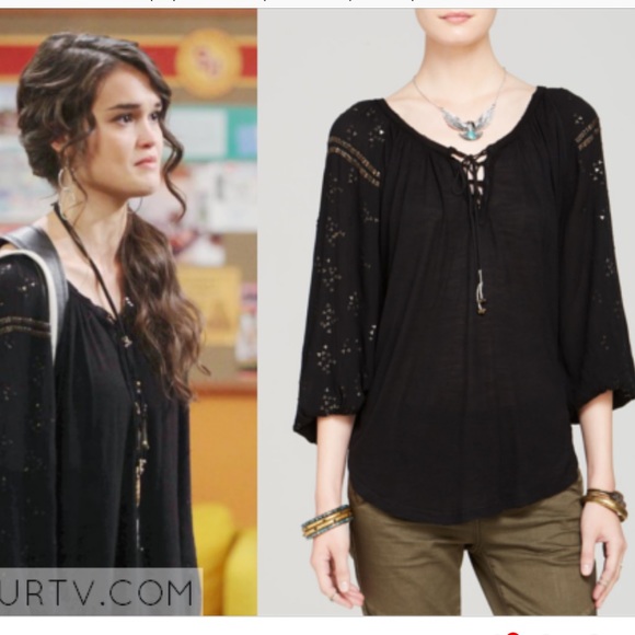 Free People Tops - Free People boho chic lace up embellished top